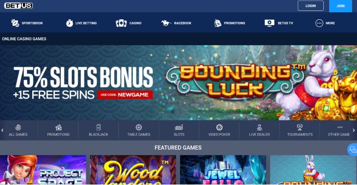 BetUS Bitcoin Cash Casino Welcome Bonus Homepage